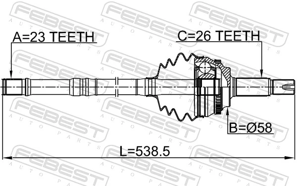 Joint Kit, drive shaft 0114-ZZE120A48LH