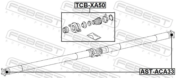 FEBEST TCB-XA50 Bearing, propshaft centre bearing
