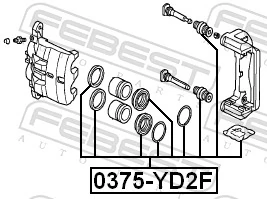 FEBEST 0375-YD2F Repair Kit, brake caliper