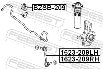 Link/Coupling Rod, stabiliser bar 1623-209LH