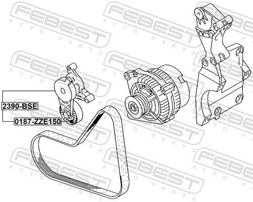 Belt Tensioner, V-ribbed belt 2390-BSE