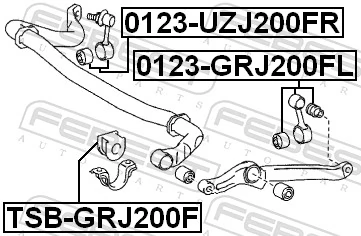 FEBEST TSB-GRJ200F Mounting, stabiliser bar