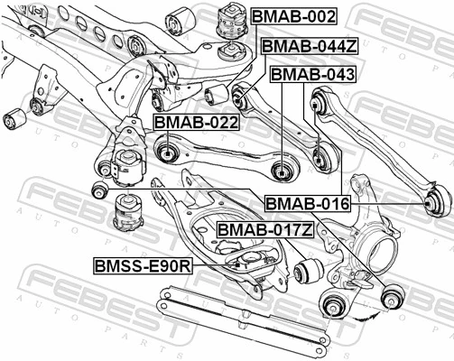 Mounting, control/trailing arm BMAB-017Z