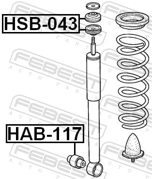Spacer Bush, shock absorber HSB-043