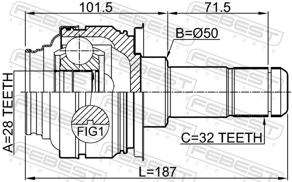 Joint Kit, drive shaft 1911-F06R