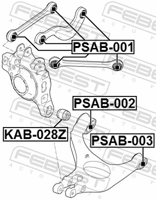 Mounting, control/trailing arm PSAB-002