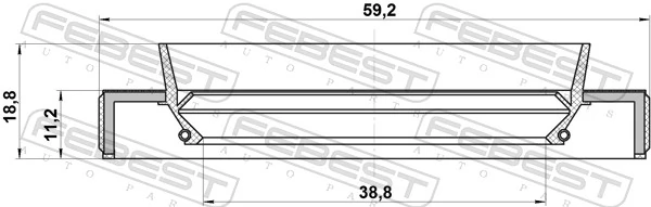 FEBEST 95HBS-40591119R Shaft Seal, drive shaft