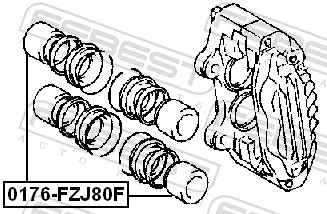 Piston, brake caliper 0176-FZJ80F