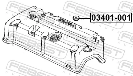 FEBEST 03401-001 Bush, cylinder head cover