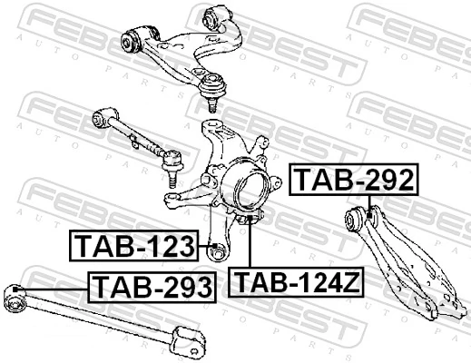 Mounting, control/trailing arm TAB-123