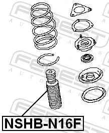 FEBEST NSHB-N16F Protective Cap/Bellow, shock absorber