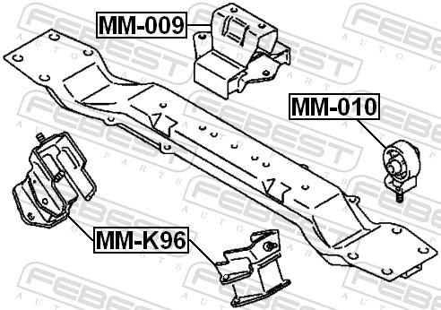 Mounting, engine MM-009