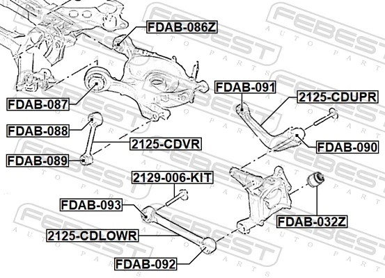 Mounting, control/trailing arm FDAB-092