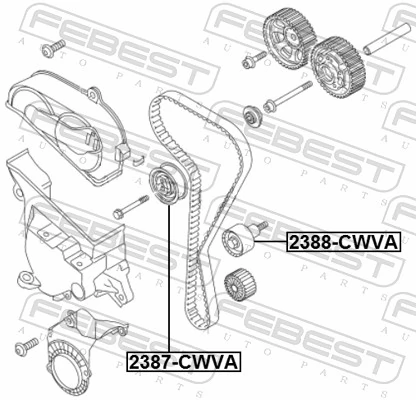 Deflection Pulley/Guide Pulley, timing belt 2388-CWVA