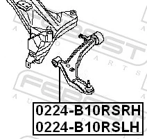 Control/Trailing Arm, wheel suspension 0224-B10RSRH