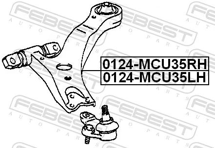 Control/Trailing Arm, wheel suspension 0124-MCU35LH