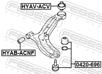 Mounting, control/trailing arm HYAB-ACV