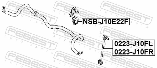 Mounting, stabiliser bar NSB-J10E22F