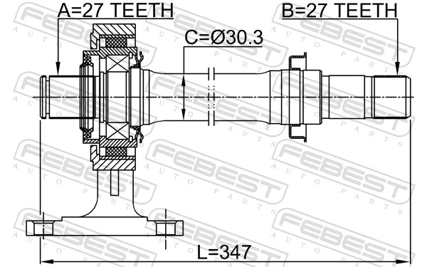 FEBEST 0312-LX15RH Drive Shaft