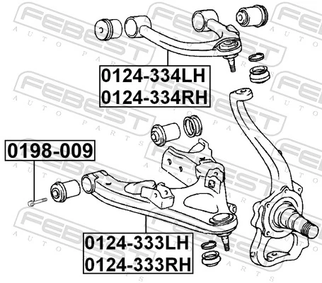 Control/Trailing Arm, wheel suspension 0124-333LH