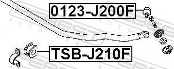 FEBEST TSB-J210F Mounting, stabiliser bar