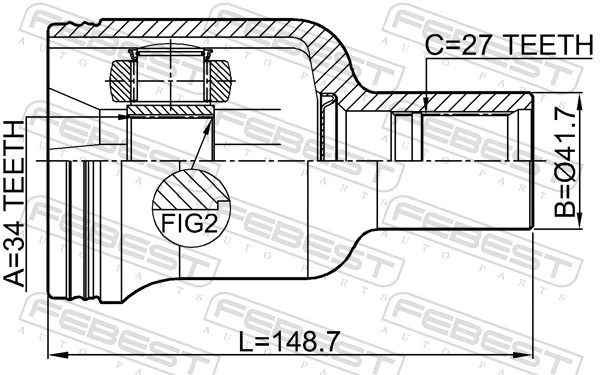 Joint Kit, drive shaft 1811-ANTRH