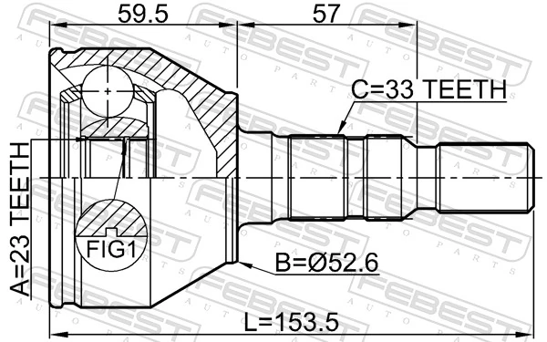 FEBEST 1810-ASJAT Joint Kit, drive shaft