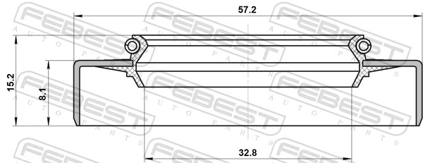 FEBEST 95GDS-34570815X Shaft Seal, differential