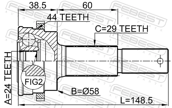 FEBEST 0210-T30RA44 Joint Kit, drive shaft