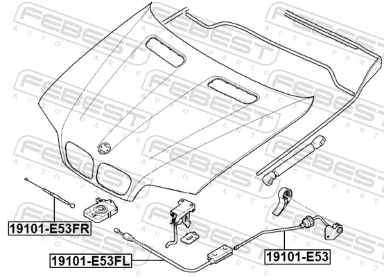 FEBEST 19101-E53 Bonnet Cable