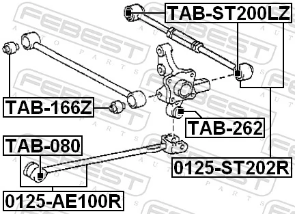 Control/Trailing Arm, wheel suspension 0125-ST202R