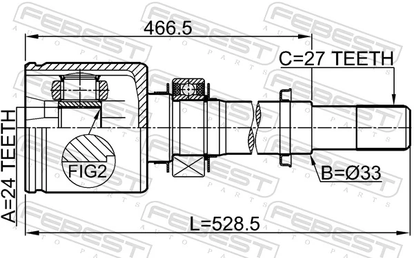 FEBEST 0211-J32VQ25RH Joint Kit, drive shaft