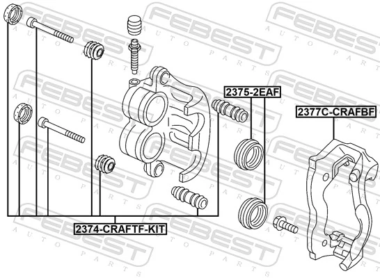 FEBEST 2377C-CRAFBF Brake Caliper Bracket Set