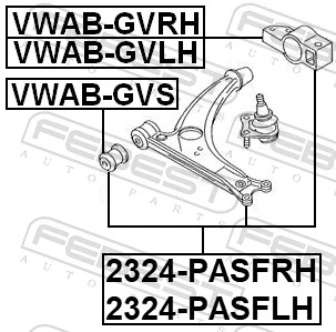 Control/Trailing Arm, wheel suspension 2324-PASFRH