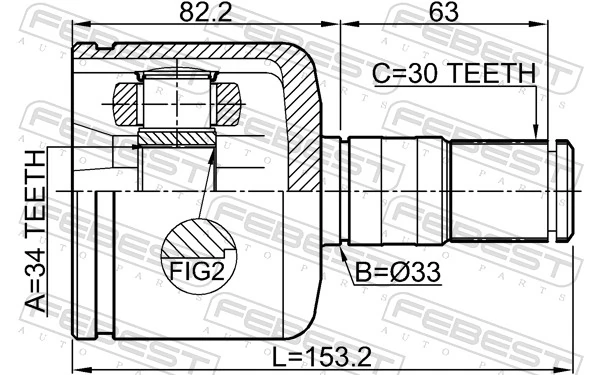 FEBEST 2111-MONLH Joint Kit, drive shaft