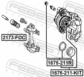 Kit de réparation, étrier de frein 1675-211R
