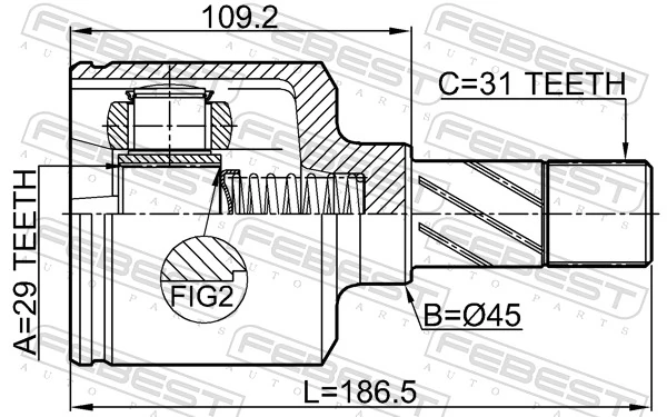 Joint Kit, drive shaft 2811-DUCLH