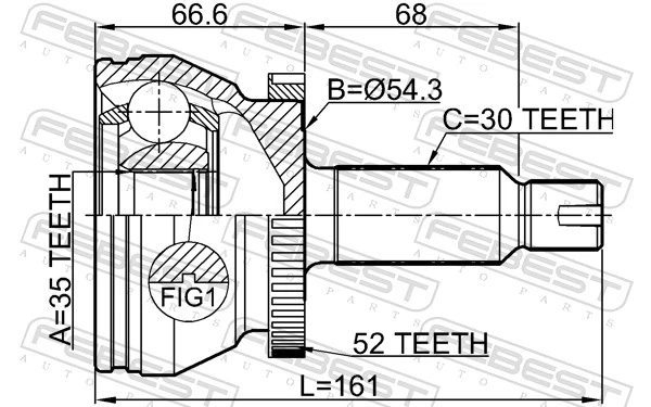 Joint Kit, drive shaft 1210-DMA52