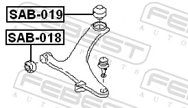 FEBEST SAB-019 Mounting, control/trailing arm