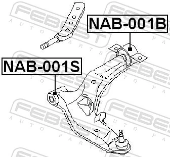 Mounting, control/trailing arm NAB-001S