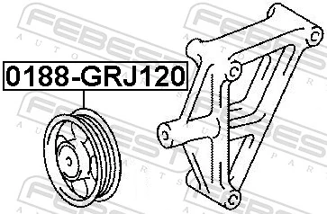FEBEST 0188-GRJ120 Deflection/Guide Pulley, V-ribbed belt
