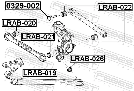 Mounting, control/trailing arm LRAB-020