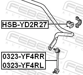 FEBEST HSB-YD2R27 Mounting, stabiliser bar