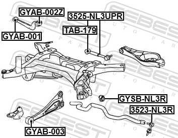 Mounting, control/trailing arm GYAB-003