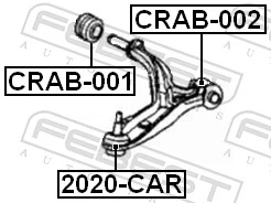 Mounting, control/trailing arm CRAB-001