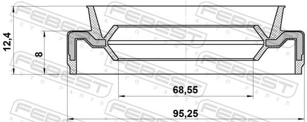 FEBEST 95EAS-70950812X Seal Ring, wheel hub