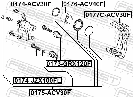 FEBEST 0177C-ACV30F Brake Caliper Bracket Set
