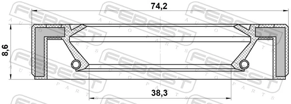 FEBEST 95GBY-40740909R Shaft Seal, drive shaft