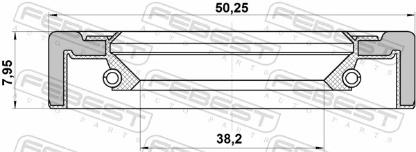 FEBEST 95GCY-40500808X Shaft Seal, drive shaft