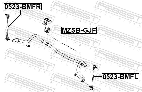 Link/Coupling Rod, stabiliser bar 0523-BMFR